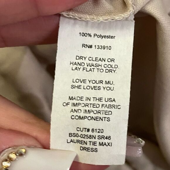 Show Me Your Mumu Lauren Tie Blush Beige Flowy Bridesmaid Event Gown Dress Med - Picture 10 of 10